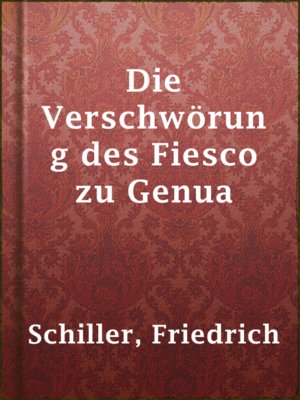 cover image of Die Verschwörung des Fiesco zu Genua